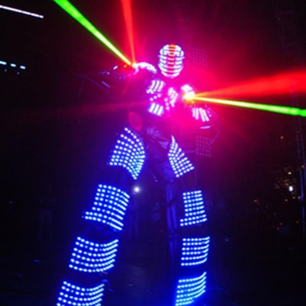 Traje LED de doble cara, ropa LED, trajes ligeros, trajes de Robot LED, david robot2715