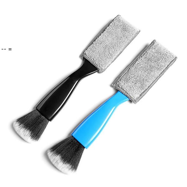 Brosses de nettoyage intérieures multifonctions Double face, outils de lavage de voiture pour le dépoussiérage des espaces du panneau de climatisation, CCC376