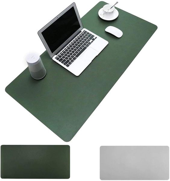 Grand tapis de souris Portable double face Gamer tapis de bureau en cuir PU étanche ordinateur tapis de souris clavier couverture de Table Dota (60x30)