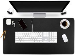 Tapis de souris Portable Double face Gamer étanche en cuir PU couverture de Table ordinateur portable clavier tapis de bureau