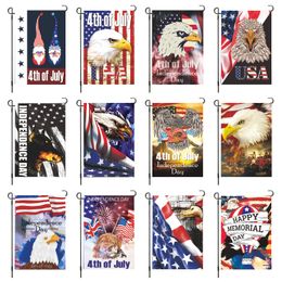 Dubbelzijdig 4 juli patriottische tuinvlag vuurwerk VS Amerika huistuinvlaggen buiten binnen vakantie banner gedenkteken onafhankelijkheidsdag decoraties 12x18inch