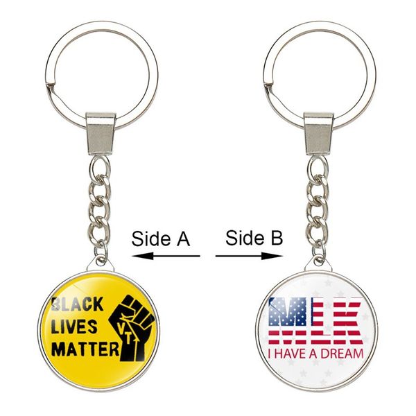 Double face Black Lives Matter Porte-clés Lettres Porte-clés Pendentif Sac Charmes Porte-clés Accessoires Bijoux De Mode Porte-clés De Voiture Titulaire