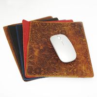 Tapis de souris en cuir de vachette double face tapis de souris d'ordinateur en cuir rectangulaire pour travailler ou jouer