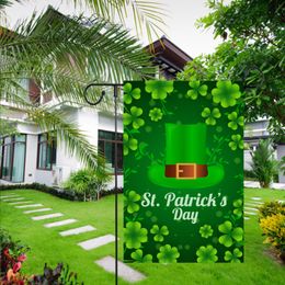 Bandera de jardín de doble cara de lino Happy St Patricks Day para el hogar y el patio del jardín decoración de vacaciones al aire libre 12x18 pulgadas