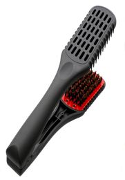 Dubbelzijdig Haar Rechttrekken Kam Varkenshaar Borstel Klem V-vorm Haar Rechtere Kam Styling Tools4588519