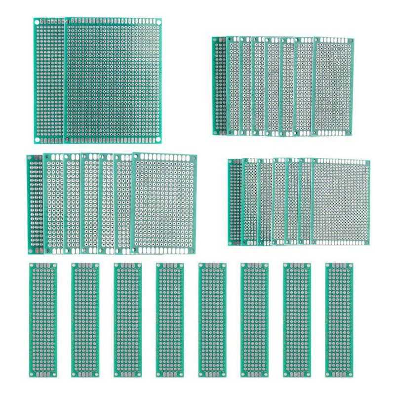 Doppelseitige Leiterplatte, Leiterplatte 7 x 9, 6 x 8, 5 x 7, 4 x 6, 3 x 7, 2 x 8 cm, Standard-Lochabstand: 2,54 mm, Platinenreparatur, DIY-Lötplatinen