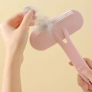 Relèvement à double face Lint des vêtements pour chiens de compagnie poils à peluche Rouleau de pendaison Brousse de brosse en tissu rasage canapé de nettoyage de canapé