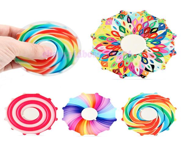 Spin à double face doigté coloré tourning rotation top arc-en-ciel couleurs de main purneurs jouet 4220729