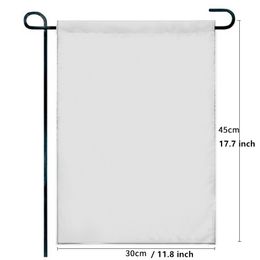 Dubbelzijdige sublimatie blanco tuinvlag 45x30 cm verticaal 100D polyester DIY buiten binnenplaats