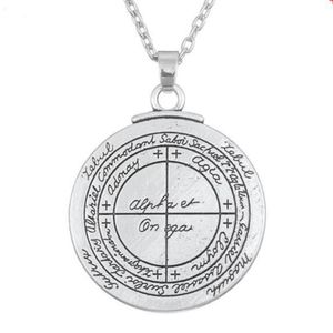 Dubbelzijdig Talisman Voor Geluk Van Solomon Pentagram Seal Hanger Ketting Sieraden Wicca Amulet Voor Men259v