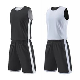 Dubbelzijdige draagbare basketbaltrui Sets sportkleding Ademend heren basketballirs training pakken uniformen kits