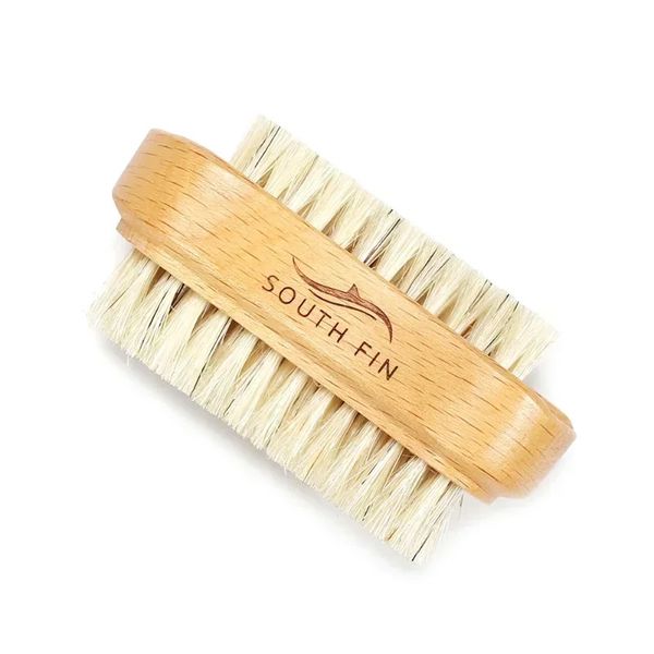 Cepillos de dos lados cepillo de limpieza de uñas con mango de madera cerdas naturales manicura herramienta de pedicura cepillo de uñas