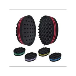 Dubbele zijkanten Magic Twist Hair Brush Sponge, Sponge Brush voor natuurlijke, Afro spiraalgolf Dread Sponge -borstels