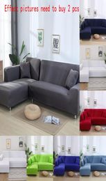 Cubierta de sofá doble 145185 cm para la cubierta de la sala de estar Couch cubierta de sofás con forma de L en forma de L Elástica Cubiertas de chaise Slipc9910944