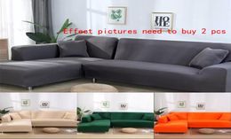 Cubierta de sofá doble 145185 cm para la sala de estar Couch Couch Couch Elástico L en la esquina de los sofás de la esquina del estiramiento Longue Slipc92467677