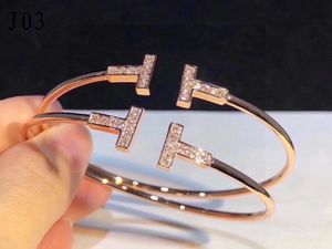 dubbele T -armband Classic Diamond Designer sieraden Rose Gold White Fritillaria Ema Bangle For Women Men Men Brithday Cadeau
