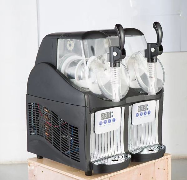 Machine à neige fondante commerciale à Double réservoir 15l x 2, distributeur de boissons froides, machine à crème glacée et Smoothie
