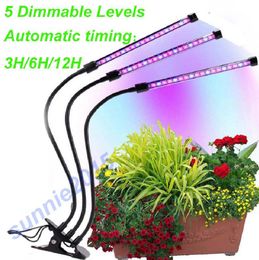 Double Three Heads USB LED Grow Light USB Fitolampy Full Spectrum Phyto Lamp met Controller voor Groente Bloem Plant Greenhouse Fitolamp