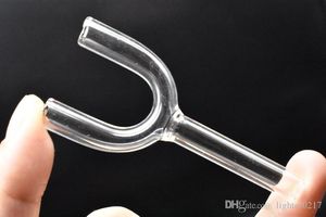 Dubbelbuis Clear Glass Snuff Sniffer Smoking Pipe Snuff Snurter voor Water Bong Oil Rig Pipe