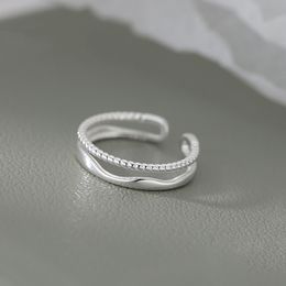 Dubbele twist ring ins wind mobius open ring creatieve onregelmatige lijnen golf wijs vinger ring vrouw