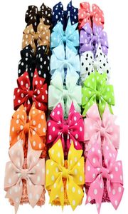 Dubbele gebruik Afdikbare elastische bandhoofdband 315 inch bowknot voor babymeisjes Polka dots bows clip kinderen haarpin haaraccessoires 2432290