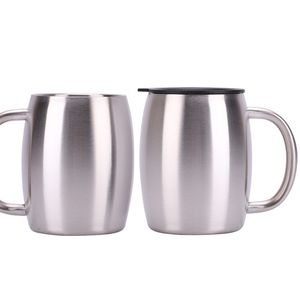 Gobelets à Double paroi en acier inoxydable 304, tasse à café avec poignée, créativité en plein air, tasse de bière du ventre de 14oz, pour la maison