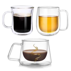 Tazas y tazas de café / té de vidrio de doble pared Tazas de café de cerveza Taza de bebida saludable hecha a mano Tazas de té Tazas de té transparentes 210409