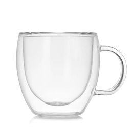 Taza de vidrio de doble pared taza de té resistente a la taza de jugo de limon