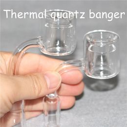 Double paroi Quartz Banger Thermique Nail Hookahs 10mm 14mm 18mm Mâle et Femelle pour Fumer Silicone / Verre Bongs