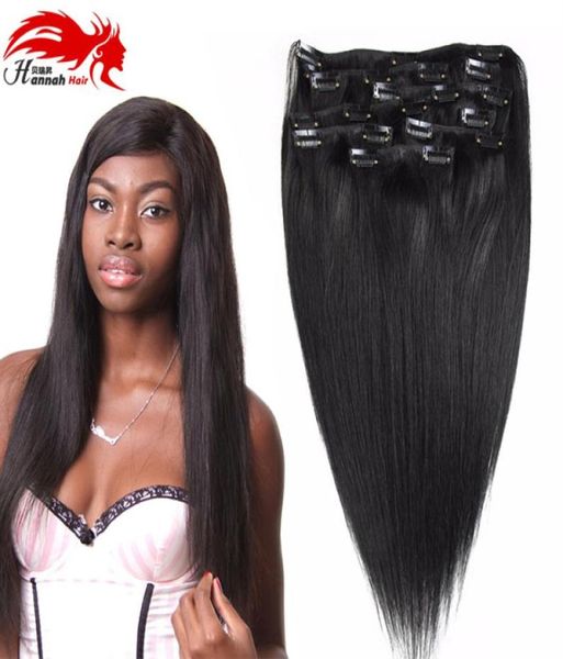 Extensiones con Clip de cabello humano 100 Remy de doble trama 1003903926039039 calidad de grado 7A cabeza completa gruesa larga suave sedosa 2513467