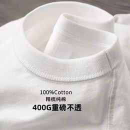 Double fil 400g T-shirt à manches courtes lourdes
