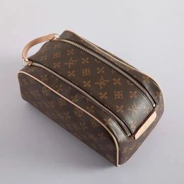 Bolsa de aseo de viaje con cremallera doble para hombre, neceser de diseñador para mujer, neceser de gran capacidad, neceser, bolsas de maquillaje AA