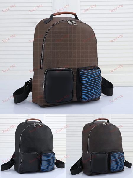 Mochila con doble cremallera Diseñador Estilo de doble hombro Bolso de moda Bolsa de equipaje de gran capacidad Mochilas con diseño de bolsillo frontal de lujo