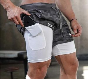 Doubledeck Camouflage Running Shorts Men Gym Draag workout shorts Sport Fitness Athletic Bodybuilding Sportwear Gym Men7039730