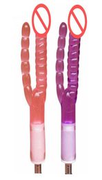 Double tête gode accessoires de Machine de sexe Dongs accessoire de Machine de sexe jouets sexuels anaux Masturbation féminine GSpot Stimulate6325665