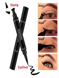 Dubbelkoppig eyelinerpotlood Triangle Seal Eyeliner Waterproof Liquid Wing Eyeliner Cosmetica Tool4392979