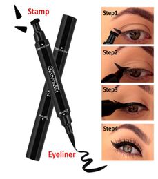 Dubbele hoofd eyeliner potlood driehoekafdichting eyeliner waterdichte vloeibare vleugel oogvoering cosmetica tool3545145