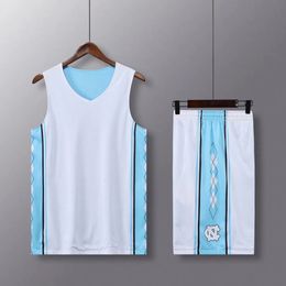 Conjunto de jersey de baloncesto de doble cara Uniforme invertido Hombres Traje deportivo impreso Ambos lados Camisa de entrenamiento Pantalones cortos personalizados 240325