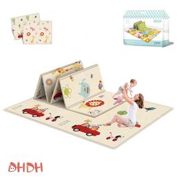 Tapis pliable double face pour enfants, tapis de jeu de dessin animé pour bébé, activité éducative, imperméable et facile à ranger, 240223