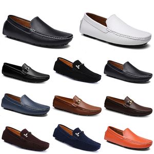 Doudou Cuirs Décontractés Mode Hommes Chaussures de Conduite Respirant Semelle Souple Light Tan Noir Marine Blanc Bleu Sier Jaune Gris Chaussures All-match Paresseux Transfrontalier