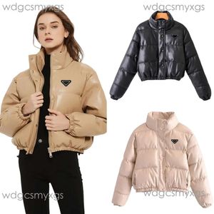 Doudoune P-ra Mode Casual Couleur Unie Pranda Veste Femmes Vestes En Cuir De Luxe Designer Marque Dames Manteau Court Automne Et Hiver Chaud Court Survêtement Tops