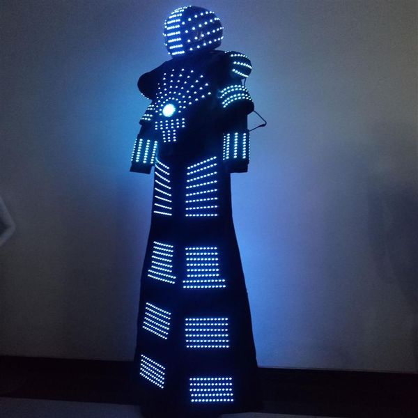 Costume de robot LED double face David Guetta LED, costume de robot kryoman éclairé, taille couleur personnalisée 255n