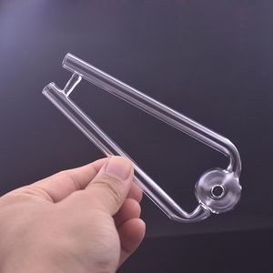 Doule Tubes Snuff Snorter Sniff Pipe à fumer 14 cm 30 mm Boule de verre Tuyau de brûleur à mazout Tuyau à ongles d'huile de haute qualité Meilleurs outils de fumeur