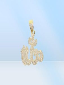 Dout CZ Allah pendentif collier 5A zircon cubique hip hop glace femmes 2335033