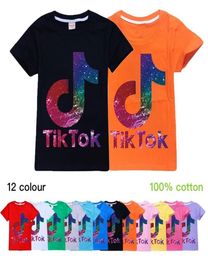 Douyin 12 couleurs application enfants t-shirt à manches courtes coton t-shirt enfants vêtements enfants hauts garçon fille t-shirts Tik Tok enfants t-shirt21007447