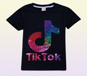 Camiseta de manga corta con aplicación Douyin de 12 colores, Camiseta de algodón, ropa para niños, camisetas para niños y niñas, camisetas Tik Tok para niños 8114708