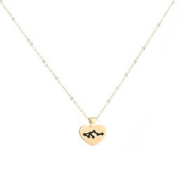 Douze Signes Les Du Zodiaque Collier Amour Gouttes D'huile Pendentif Zodiac Lockbone Cha ne269J