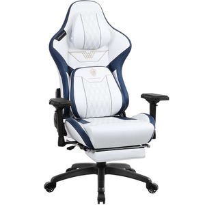 Dowinx Big Tall Gaming-voetsteun, ergonomisch kantoor met hoge rug, comfortabele hoofdsteun en lendensteun, 4D-armleuningen Compur-stoel voor volwassenen, PU-leer,