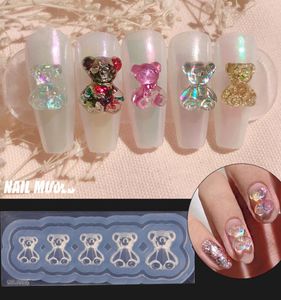 Dowknot Butterfly Bear 3D Patronen Siliconen Mold Nail Art Decor Acryl Canve Mladstempel Diy Nails Template Manicure Tools767114444
