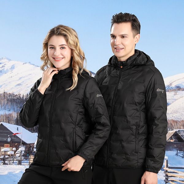 Down 23 hiver nouveaux hommes et femmes veste chaude à capuche légère mince extérieur coupe-vent 80 duvet de canard blanc haut DKCL